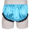 Men's Low Waist Ruffled Floral Lace Satin Bikini Panties Stretchy Knickers Sissy Lingerie