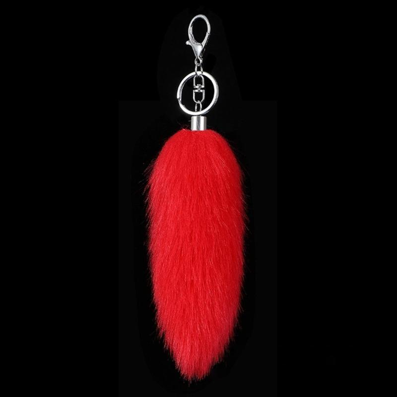 16cm Foxes Tail Keychain Faux Furs Foxes Tail Keyring Soft Furry Bag Hangings Charm Pendant Key Handbag Pendant Accessorise