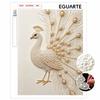 Pearl Art Painting Kit for Adults and Beginners, Elegant White Peacock Sparkling Painting Craft Home Wall Decor Handmade DIY Gift