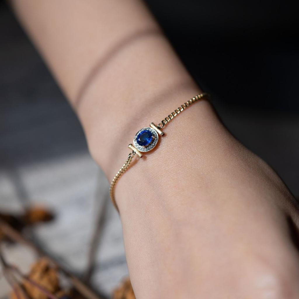 Inspired Design  Inlaid Blue Gem Cuban Chain Jewelry Sets Fashionable And Exquisite Necklace Jewelry Bracelet For Women