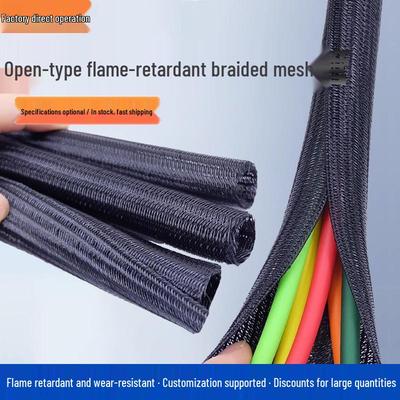 Nylon Braided Self-Wrapping Flame Retardant Mesh Sleeve for Colored Electrical Wires and Oil Hoses