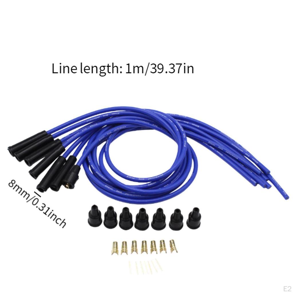 8mm HT Leads Spark Plug Wires Set Professional High Performance Ignition Cable Silicone