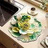 3D Flower Diatom Mud Soft Mat Absorbent Bar Counter Pad for Cups Kitchen Sink Quick-drying Wash Basin Tray Decorative Diatomite Coaster