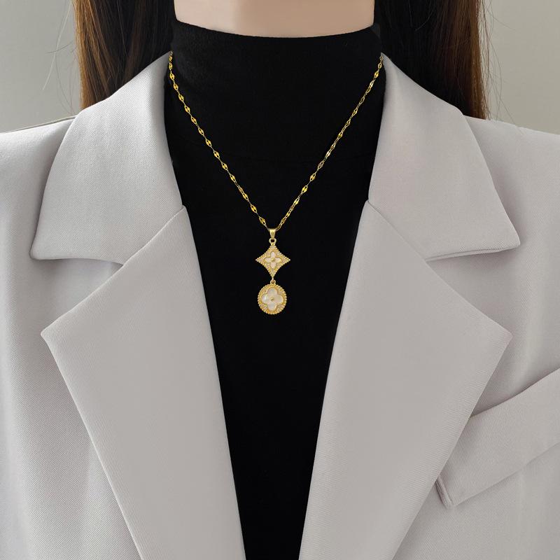 Round Ring Star Earrings Set Light Luxury Square Full Of Diamonds Personality Temperament Banquet Earrings Earrings Necklace