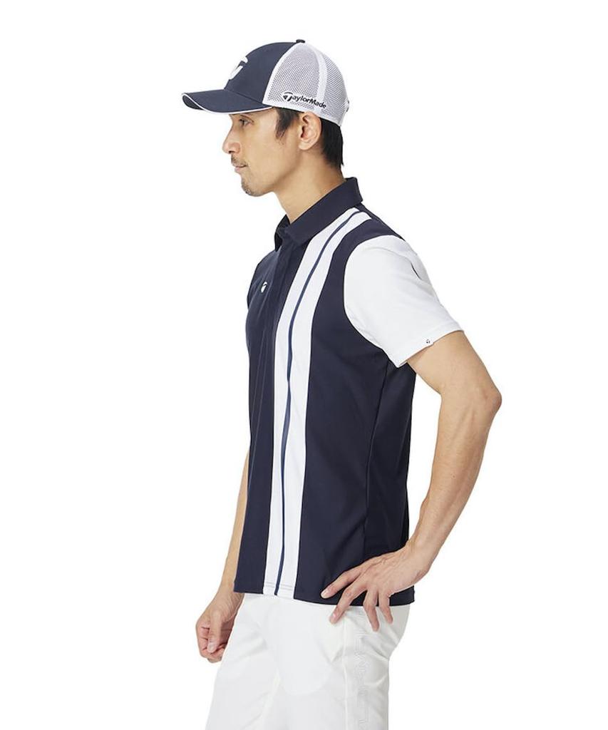 TaylorMade Color Block S/S Polo Shirt, Beige, Size M, Men's, 2025SS UN631