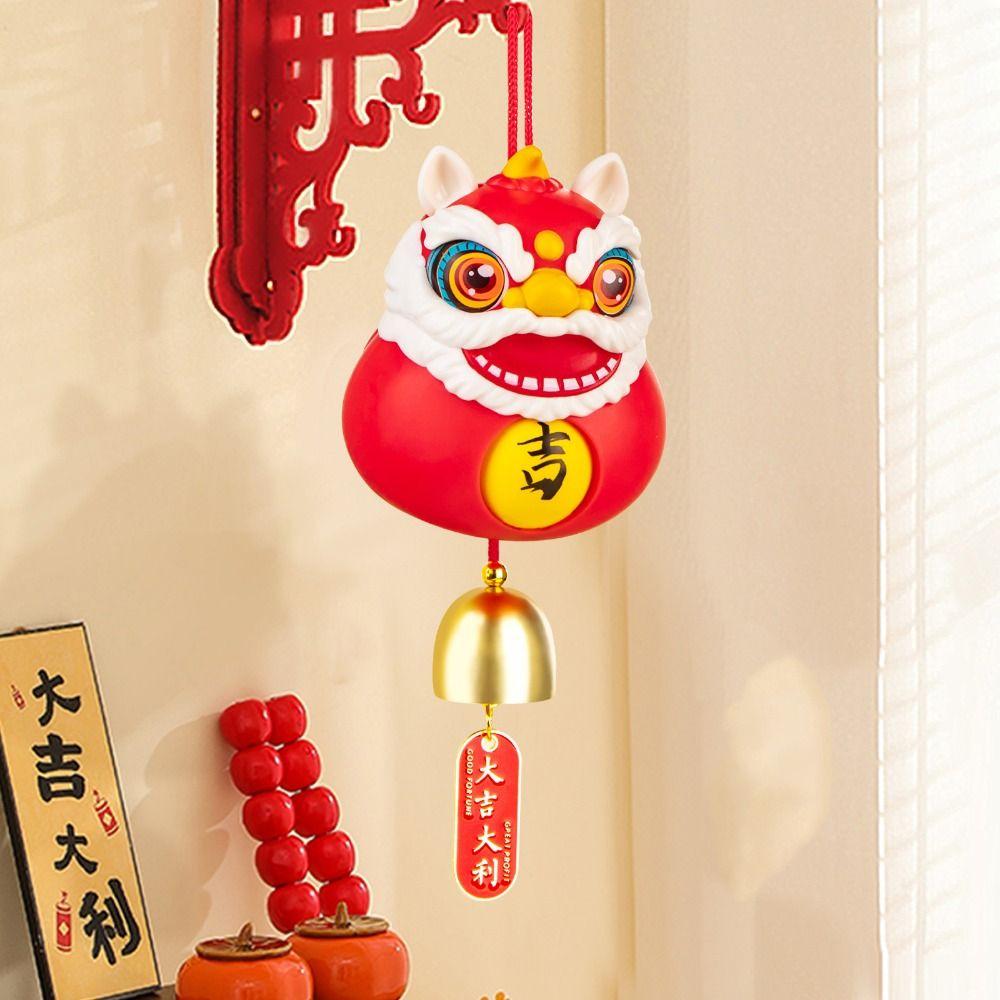With Tassel/Bell Lion Dance Bell Decoration Plastics Car Rearview Mirror Pendant  Christmas Dolls