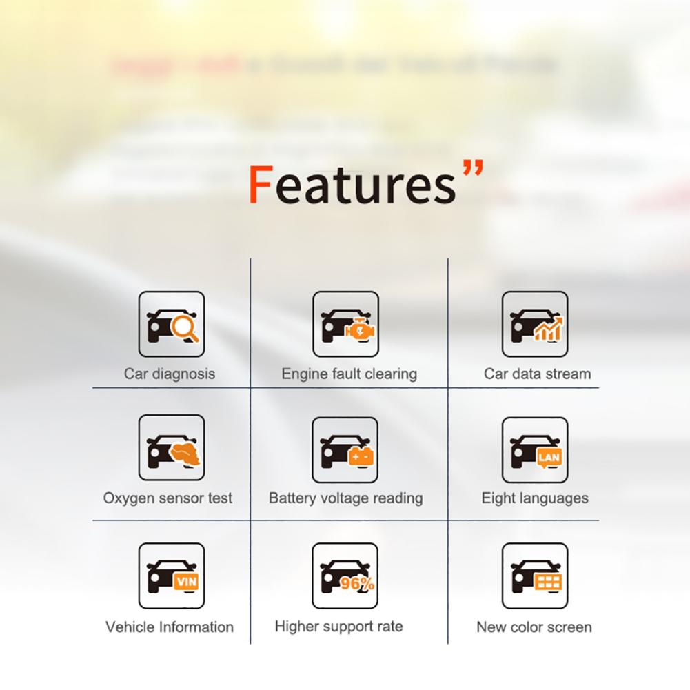 Scaner OBD2 Cititor de coduri OBD și instrumente de scanare Instrument de scanare de diagnosticare a motorului de mașină pentru toate mașinile cu protocol OBDII