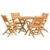 VidaXL Ensemble à Dîner de Jardin 5 pcs, Ensemble à Manger avec Table et Chaise, Ensemble de Salon, Meubles de Terrasse, 3155023