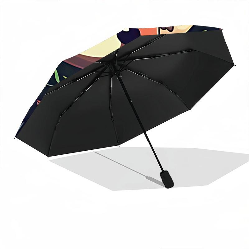 1pc Autumn Fox Cartoon Umbrella - Portable Folding Design, 8-Rib Outdoor Umbrella, Travelers & Daily Use.F084
