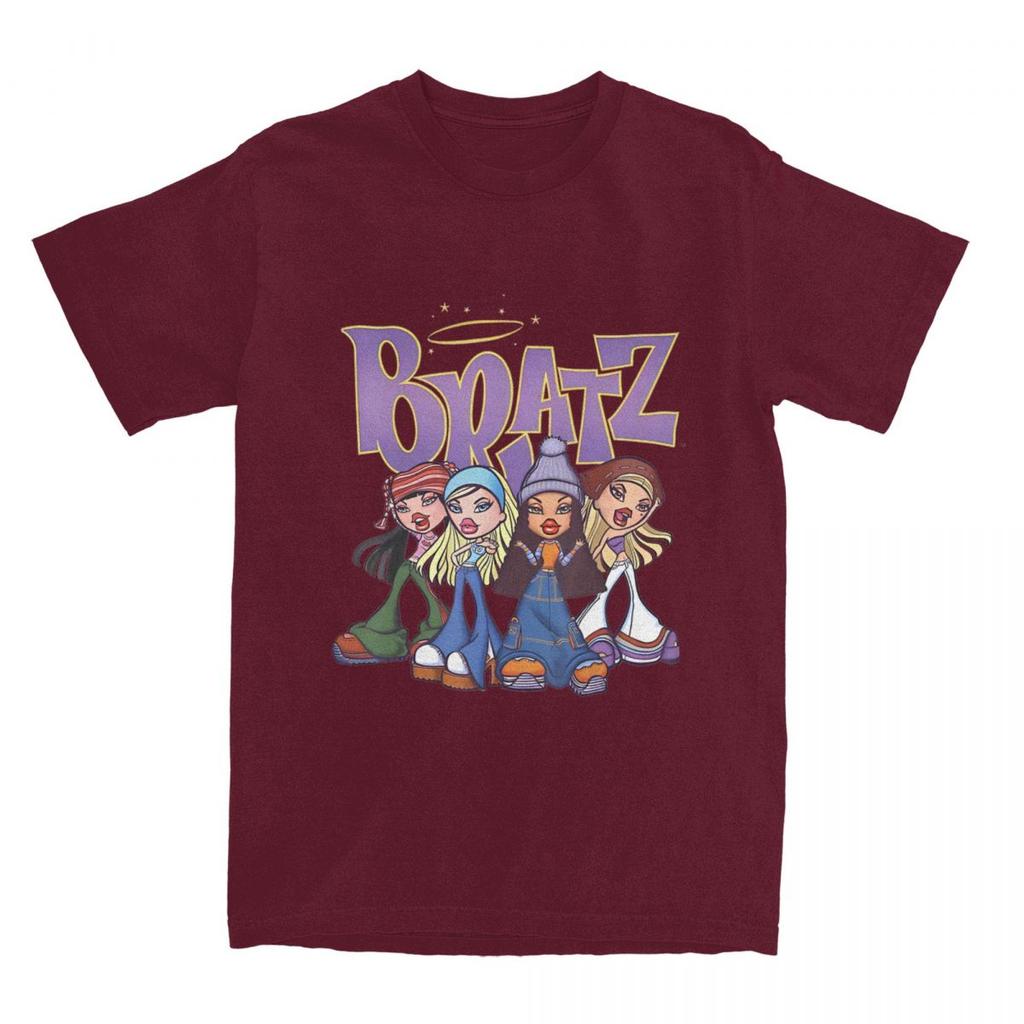 Vintage T-Shirt Bratz Original Vierergruppe Neueste Baumwoll-T-Shirts Hip Hop T-Shirt für Herren Sommer Kurzarm Kleidung