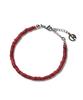 Decoroso Unisex Minimal Mother-Of-Pearl Bead Bracelet [Deep Red]