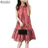 Women Casual Floral Print Sleeveless Dress