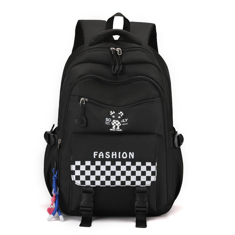 New High School Student Backpack Large Capacity Lightweight Reduce Burden Nylon Wear-resistant Material Unisex Shoulder Bag