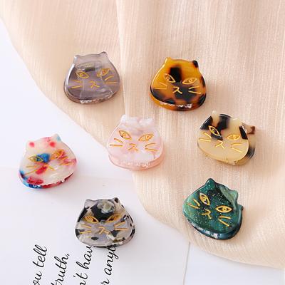 Süße Mini-Katzenkralle, Haarkralle für Frauen und Mädchen, multifunktional, Retro, rutschfeste Haarklammern aus Acryl für dünnes Haar