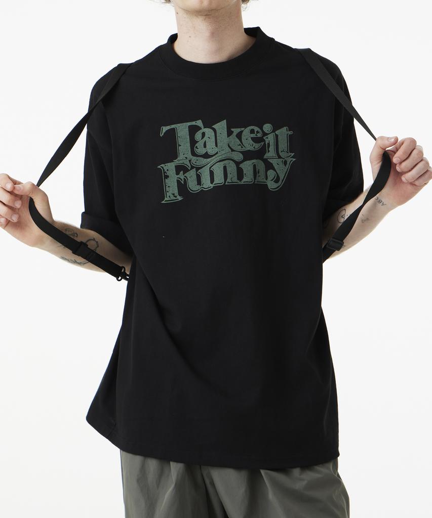 URBANAGE Take It Funny Vintage Oversized Short Sleeve_Black