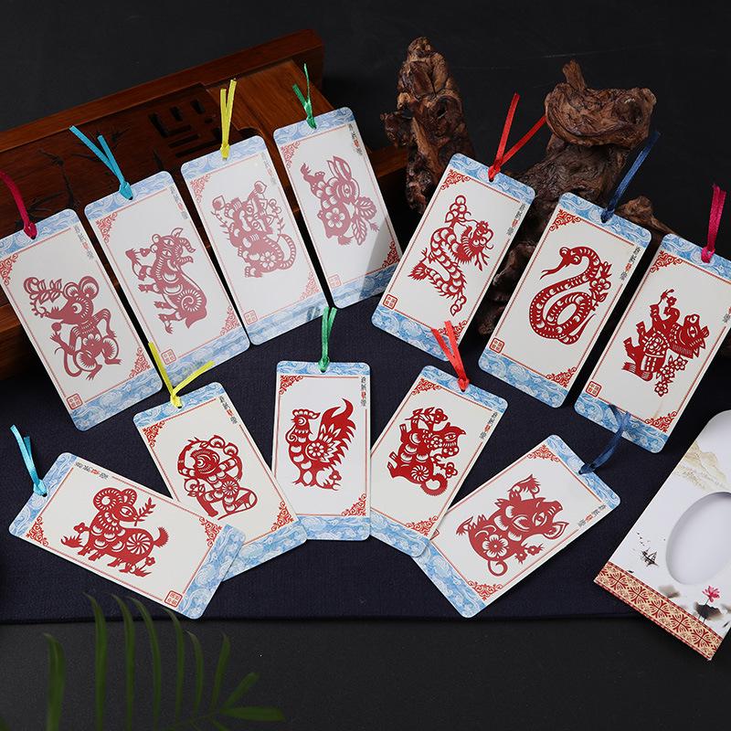 Burning Ran Chinese Folk Art Paper-cut Facial Makeup Bookmarks for Unique Gifts Abroad