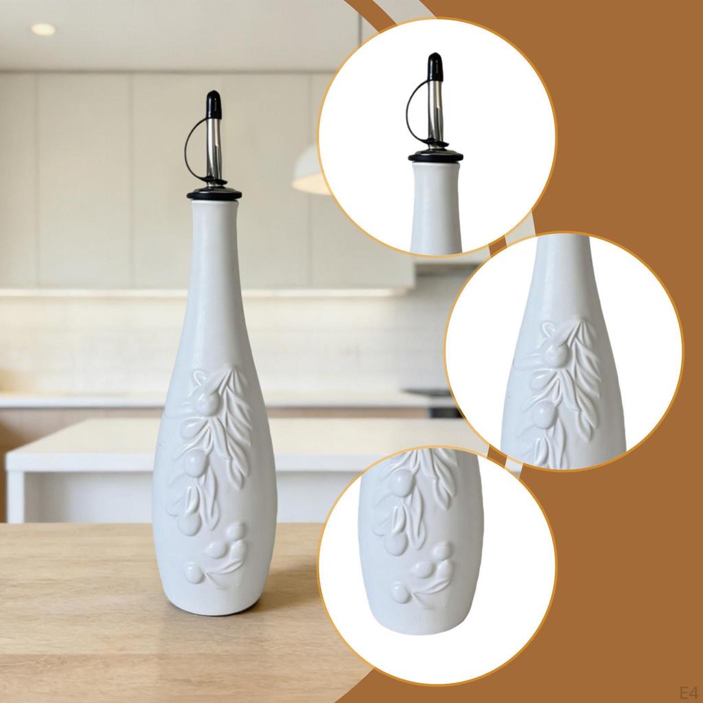350 Ml Oil Bottle for Soy Syrup, Nordic Spout, Heat-resistant, with Lid, Olive Dispenser