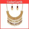 Vintage Tassel Necklace With Gemstone Embellishments For Boho Fashion Enthusiasts