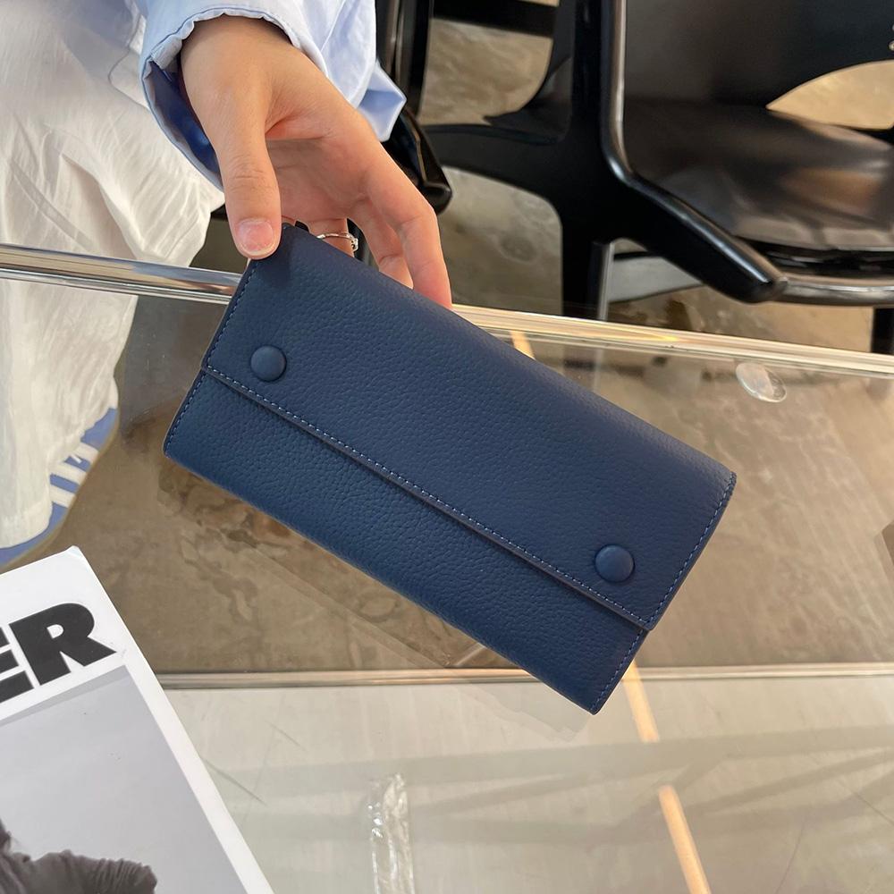 2025 Dámské peněženky z pravé kůže První vrstva hovězí kůže Dlouhá peněženka Dvoubarevné peněženky Psaníčka pro dámy Peněženky