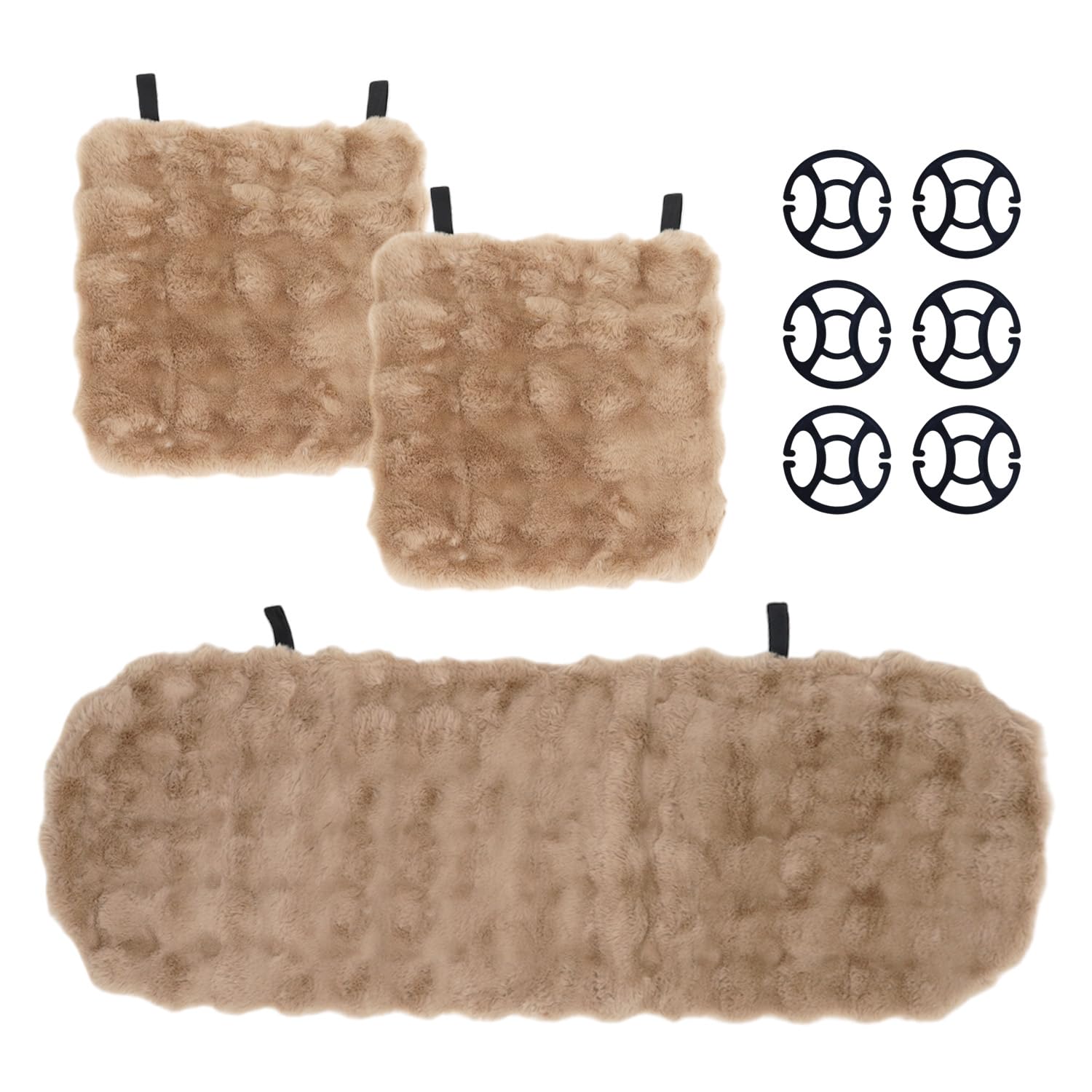 

Fluffy Car Seat Cute and Stylish Seat Covers for and Rear Light Long Fur Car Accessories Rabbit Set of 3 Passenger Rear [MRG] Cushions, Driver,