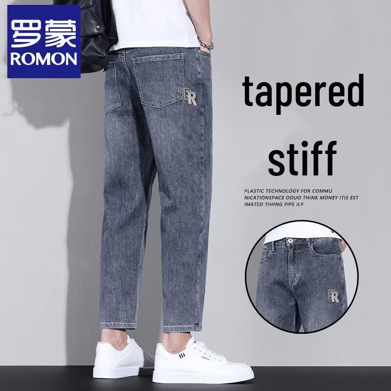 Romon Men s Slim Fit Cropped Tapered Jeans 28