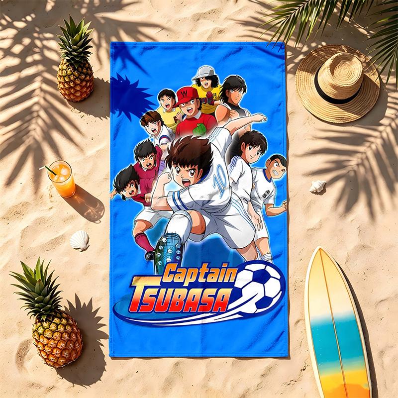 Capitán Tsubasa (1) Toalla de Playa Temática Resistente a la Arena Suave Y Cómoda Adecuada Para la Piscina Camping Yoga Y Buceo Un Viaje