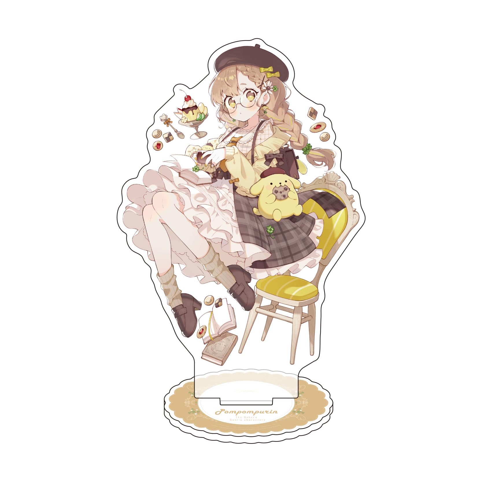 

Eku Uekura x Sanrio Characters 03 Pompompurin Character Acrylic Figure [Original Illustration]