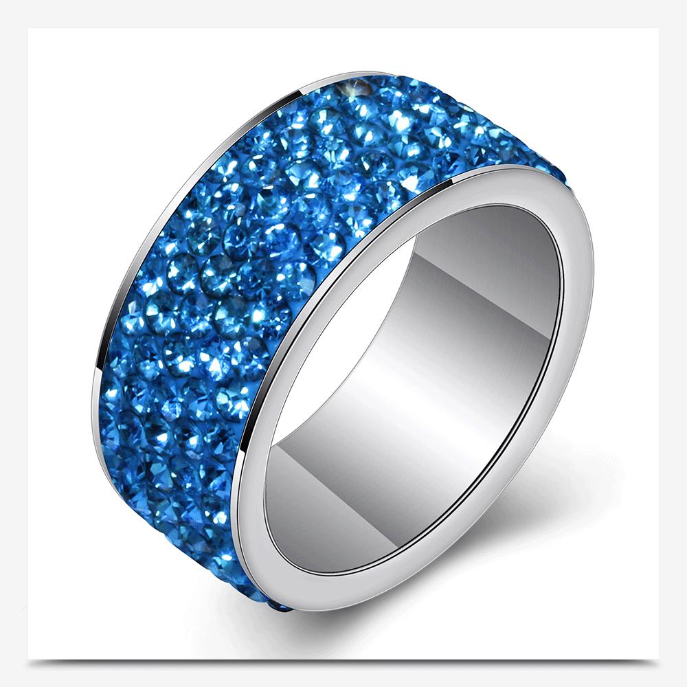 

Трендовые кольца из нержавеющей стали и титана с 5 рядами и сверлом для пар – Простой, модный дизайн для женщин Size 10