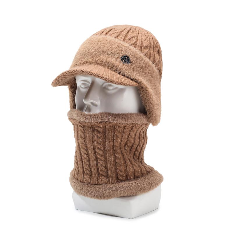Cappello da uomo anziano, berretto invernale in velluto, caldo cappello di lana lavorato a maglia, da nonno