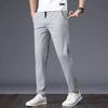 Men's Ultra-Thin Ice Silk Stretch Casual Pants - Summer Elastic Waist Straight-Leg Sports Trousers