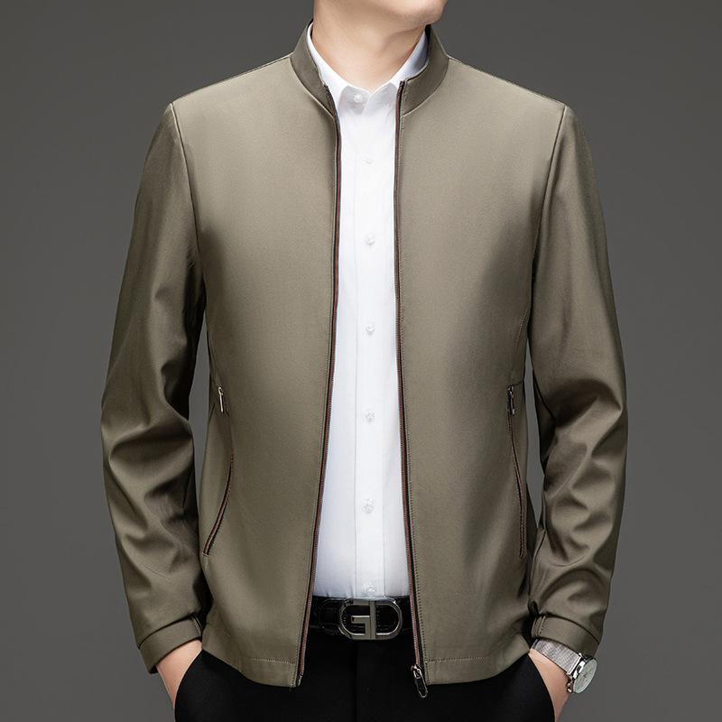 New Spring and Autumn Men's Executive Jacket Business Small Stand Collar Young and Middle-aged Casual Dad Wear