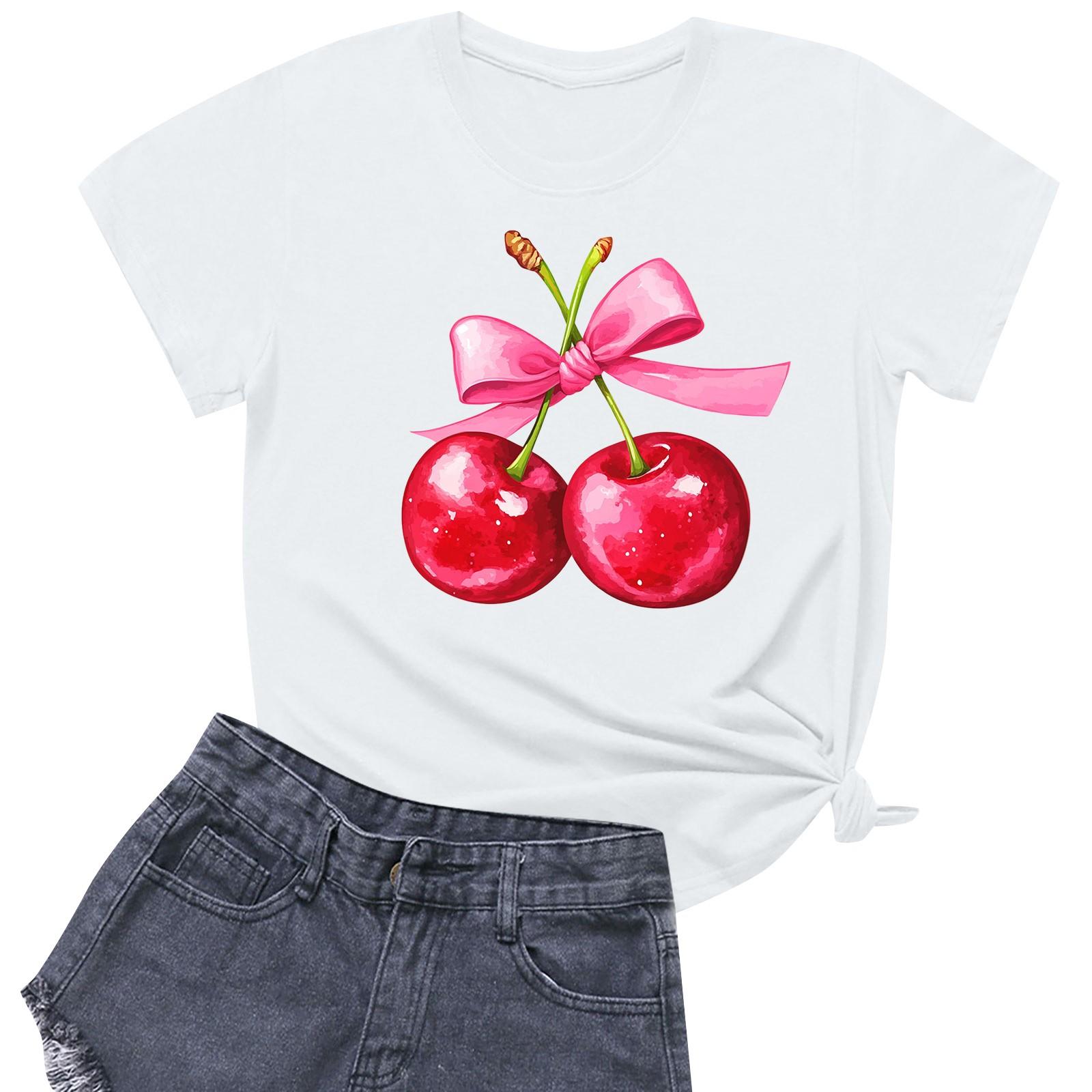 

Женская повседневная футболка с круглым вырезом и короткими рукавами с принтом XL белый