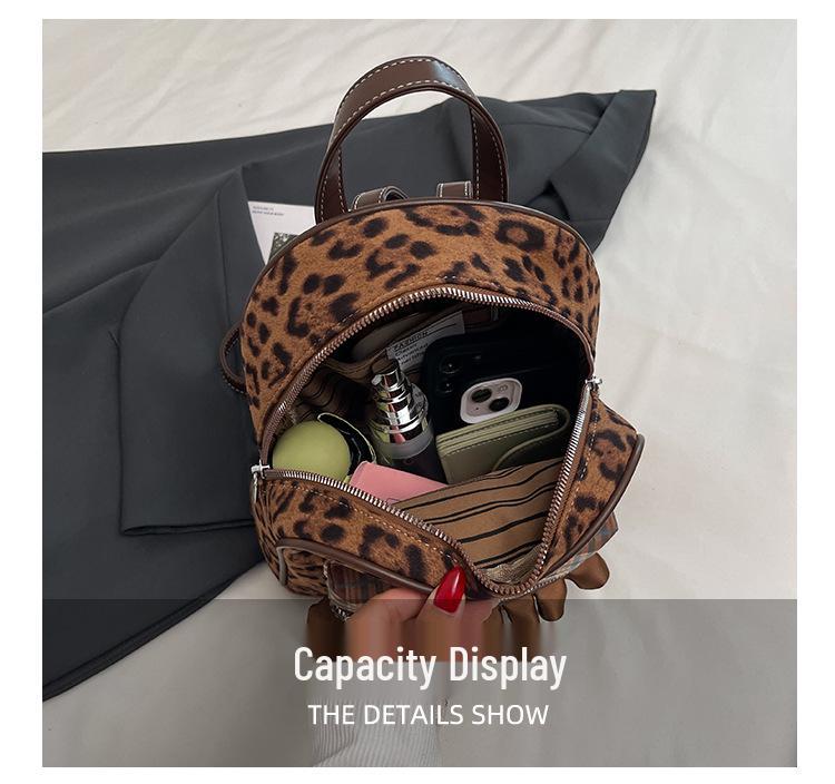 Trendy Leopard Print Women's Mini Backpack - 2025 Autumn/Winter Versatile Fashion Commuter Bag