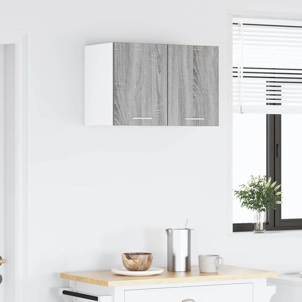 Wall Mounted Cabinet with Door 2 pcs Grey Sonoma and White 30 x 31 x 40 cm