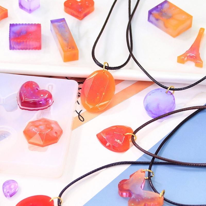 Set de 5 bucăți de matriță pentru cercei din silicon, matriță flexibilă pentru pandantiv cu diamante în formă de turn, pentru studiouri de bijuterii și artizanat acasă