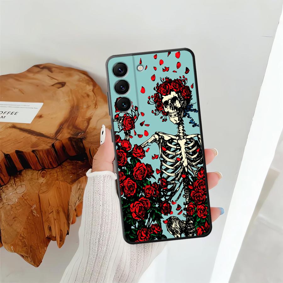 Чехол для телефона для Samsung Galaxy A23 A06 A25 A16 A73 A51 A55 A05 A57 A15 A53 A17 A37 A52 A36 A12 A41 A13 A50 A70 Розовый Череп