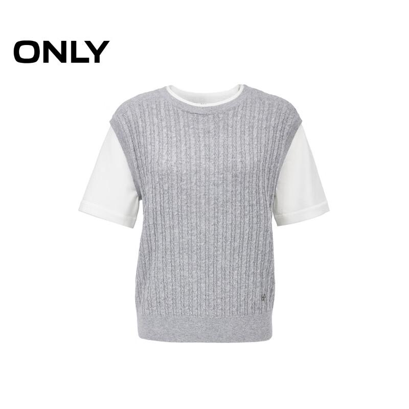ONLY Women's Faux Two-Piece Short Sleeve Knit Top