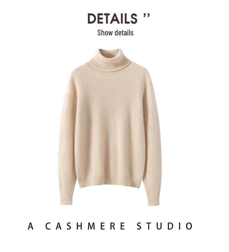Women's 100% Pure Cashmere High Neck Long Sleeve Sweater - Autumn/Winter Collection