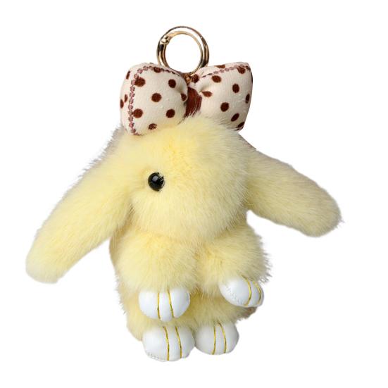 პლუშუს კურდღლის გასაღების ჯაჭვი ბეწვიანი ხელოვნური ბეწვის კურდღლის გულსაკიდი გასაღების ჯაჭვი რბილი ცხოველის გასაღებების აქსესუარი ქალისთვის ზურგჩანთის დეკორი