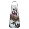 Skyrim Dragon Emblem Game Logo Apron Chef Cooking Tablier Sleeveless Bib Kitchen Cleaning Pinafore for Women Men Painting
