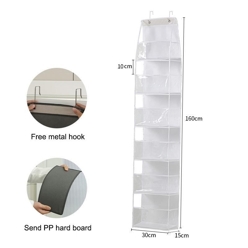 4 Lagen Graue PVC Hängende Aufbewahrungstasche Multifunktionale Stoff Aufbewahrungstasche Organizer Hinter der Tür 1 Stück