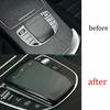 ABS Black Central Console Multimedia Cover Trim 1PCS For Benz C-Class -