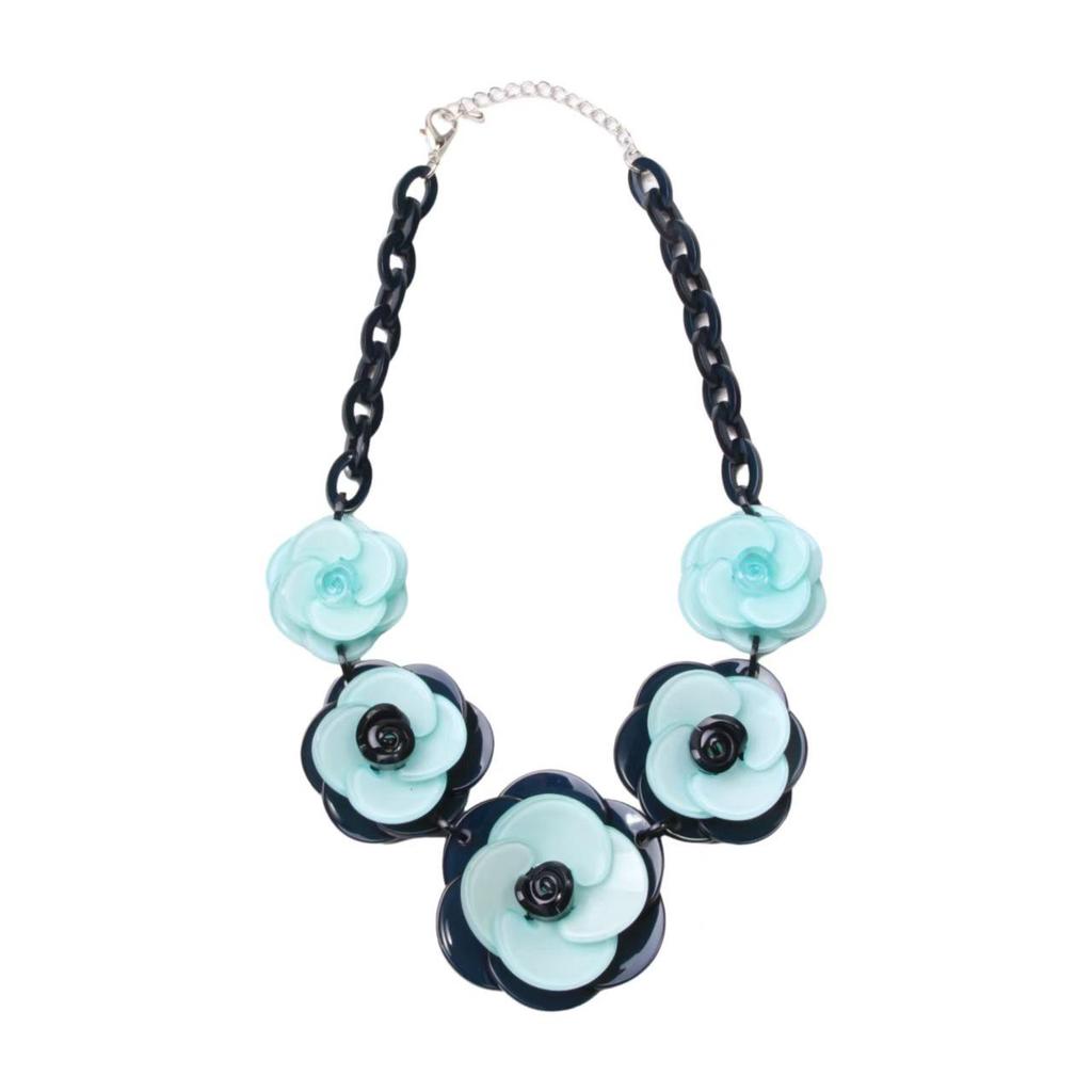 Bohemian Acrylic Flower Necklace - Colorful Rose Sweater Chain