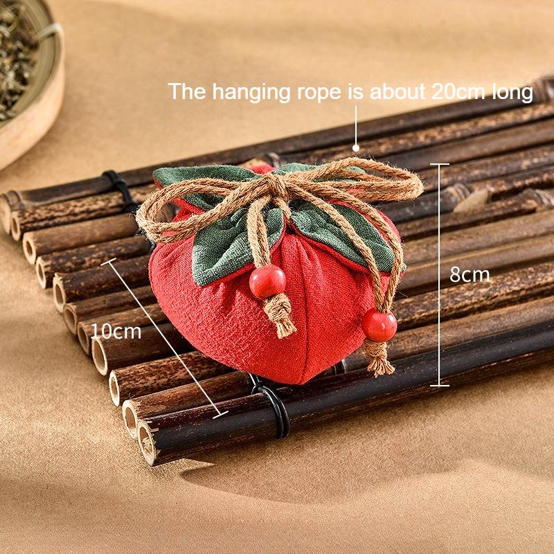 1pc Incense Bag with Persimmon Pendant,Can Be Hung on Rearview Mirror or Car,Lucky Charm Empty Bag Material Kit for Good Fortune