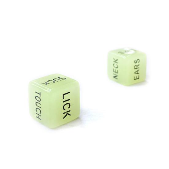 Yousheng 1 Pair Luminous Funny Dice Set Exciting Relief Effect Wear-resistant Anti-break Sex Dices Game for Couples