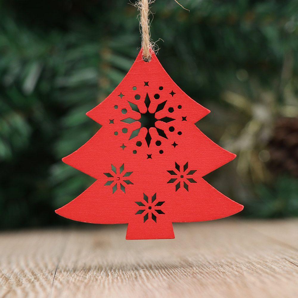 Home Decor DIY Gifts Xmas Hanging Wooden Ornaments  Christmas Tree Decoration Santa/Elk/Angel