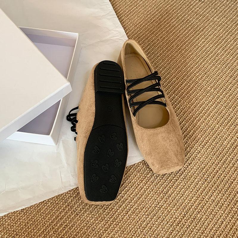 Fashion New Fashion Shallow Ladies Ballet Flats Shoes Casual Female Square Toe Footwear Elastic Band Women Flats Slip On Shoes lady