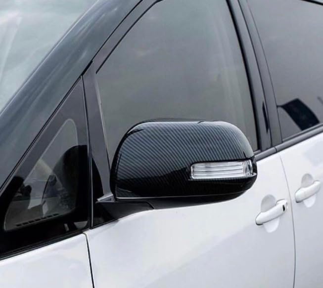 FUKUARE Door Mirror Covers Carbon for Vellfire Noah Estima and Sienta (Black Fiber) Alphard, (20 Series), Voxy, (70 Series), (50 Series), (80 Series)