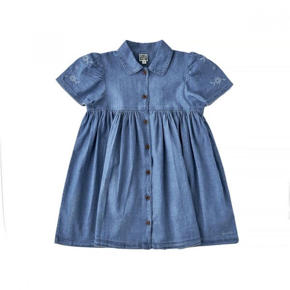 Bonton Chambray Embroidered Dress 7617t 400 06 DL/110