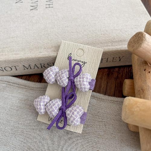 2pcs/set Children Candy Hairpins Fabric Plaid Girls Hair Clips Cute Barrettes Bangs Side Clip Hairclip Hair Headwear Accessories